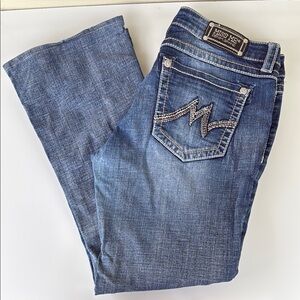Miss Me Blue Boot Cut Jeans with Decorative Stitching